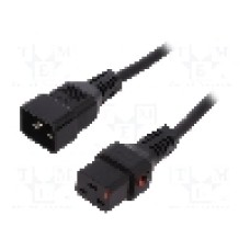 Cablu alimentare AC, 1m, 3 fire, culoare negru, IEC C19 mama, IEC C20 tata, IEC LOCK - IEC-PC1284