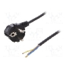 Cablu alimentare AC, 1m, 3 fire, culoare negru, cabluri, CEE 7/7 (E/F) ştecar in unghi, SCHUKO mufa, PLASTROL - W-97152