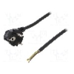 Cablu alimentare AC, 1m, 3 fire, culoare negru, cabluri, CEE 7/7 (E/F) ştecar in unghi, SCHUKO mufa, PLASTROL - W-97176