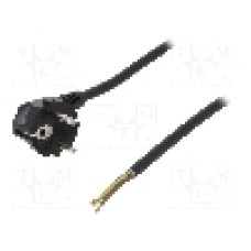 Cablu alimentare AC, 1m, 3 fire, culoare negru, cabluri, CEE 7/7 (E/F) ştecar in unghi, SCHUKO mufa, PLASTROL - W-97176
