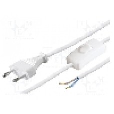Cablu alimentare AC, 2.5m, 2 fire, culoare alb, cabluri, CEE 7/16 (C) mufa, BQ CABLE - S1W-2/07/2.5WH