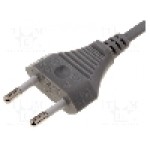 Cablu alimentare AC, 2.5m, 2 fire, culoare gri, cabluri, CEE 7/16 (C) mufa, LIAN DUNG - 