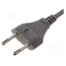 Cablu alimentare AC, 2.5m, 2 fire, culoare gri, cabluri, CEE 7/16 (C) mufa, LIAN DUNG - 