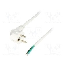 Cablu alimentare AC, 2.5m, 3 fire, culoare alb, cabluri, CEE 7/7 (E/F) ştecar in unghi, LIAN DUNG - 