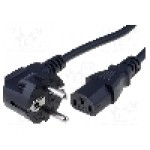 Cablu alimentare AC, 2.5m, 3 fire, culoare negru, CEE 7/7 (E/F) ştecar in unghi, IEC C13 mama, SCHURTER - 6004.0215