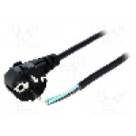 Cablu alimentare AC, 2.5m, 3 fire, culoare negru, cabluri, CEE 7/7 (E/F) ştecar in unghi, LIAN DUNG - 