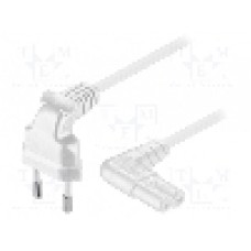 Cablu alimentare AC, 2m, 2 fire, culoare alb, CEE 7/16 (C) mufa in unghi, IEC C7 mama in unghi, Goobay - 97351