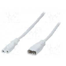 Cablu alimentare AC, 2m, 2 fire, culoare alb, IEC C7 mama, IEC C8 tata, LOGILINK - CP132