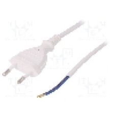Cablu alimentare AC, 2m, 2 fire, culoare alb, cabluri, CEE 7/16 (C) mufa, PLASTROL - W-97137