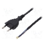 Cablu alimentare AC, 2m, 2 fire, culoare negru, cabluri, CEE 7/16 (C) mufa, PLASTROL - W-97146