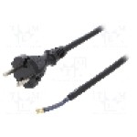 Cablu alimentare AC, 2m, 2 fire, culoare negru, cabluri, CEE 7/17 (C) mufa, PLASTROL - W-97187