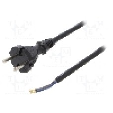 Cablu alimentare AC, 2m, 2 fire, culoare negru, cabluri, CEE 7/17 (C) mufa, PLASTROL - W-97187
