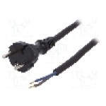 Cablu alimentare AC, 2m, 2 fire, culoare negru, cabluri, CEE 7/17 (C) mufa, PLASTROL - W-97192
