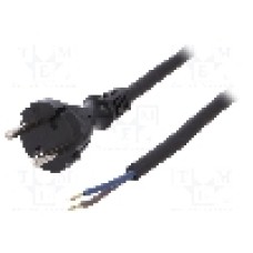 Cablu alimentare AC, 2m, 2 fire, culoare negru, cabluri, CEE 7/17 (C) mufa, PLASTROL - W-97192