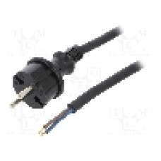 Cablu alimentare AC, 2m, 2 fire, culoare negru, cabluri, CEE 7/17 (C) mufa, PLASTROL - W-97197
