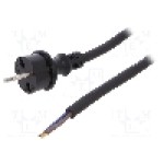 Cablu alimentare AC, 2m, 2 fire, culoare negru, cabluri, CEE 7/17 (C) mufa, PLASTROL - W-97202