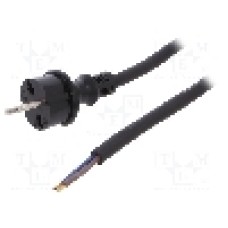 Cablu alimentare AC, 2m, 2 fire, culoare negru, cabluri, CEE 7/17 (C) mufa, PLASTROL - W-97202