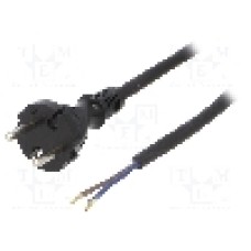 Cablu alimentare AC, 2m, 2 fire, culoare negru, cabluri, CEE 7/17 (C) mufa, PLASTROL - W-97255