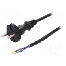 Cablu alimentare AC, 2m, 2 fire, culoare negru, cabluri, CEE 7/17 (C) mufa, PLASTROL - W-98338