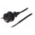 Cablu alimentare AC, 2m, 2 fire, culoare negru, cabluri, CEE 7/17 (C) mufa, PLASTROL - W-98348