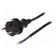 Cablu alimentare AC, 2m, 2 fire, culoare negru, cabluri, CEE 7/17 (C) mufa, PLASTROL - W-98348