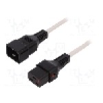Cablu alimentare AC, 2m, 3 fire, culoare alb, IEC C19 mama, IEC C20 tata, IEC LOCK - IEC-PC1299