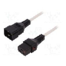 Cablu alimentare AC, 2m, 3 fire, culoare alb, IEC C19 mama, IEC C20 tata, IEC LOCK - IEC-PC1299