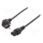 Cablu alimentare AC, 2m, 3 fire, culoare negru, CEE 7/7 (E/F) ştecar in unghi, IEC C13 mama, IEC LOCK - IEC-EL182S