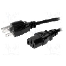 Cablu alimentare AC, 2m, 3 fire, culoare negru, IEC C13 mama, NEMA 5-15 (B) mufa, LIAN DUNG - 