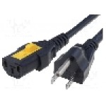 Cablu alimentare AC, 2m, 3 fire, culoare negru, IEC C13 mama, NEMA 5-15 (B) mufa, SCHURTER - 6051.2001