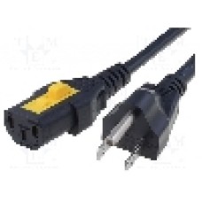 Cablu alimentare AC, 2m, 3 fire, culoare negru, IEC C13 mama, NEMA 5-15 (B) mufa, SCHURTER - 6051.2001