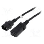 Cablu alimentare AC, 2m, 3 fire, culoare negru, IEC C14 tata, IEC C19 mama, QOLTEC - 53990