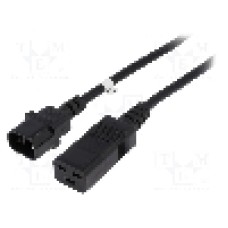 Cablu alimentare AC, 2m, 3 fire, culoare negru, IEC C14 tata, IEC C19 mama, QOLTEC - 53990