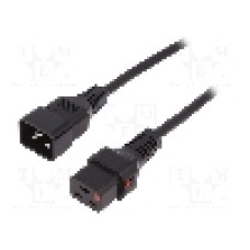Cablu alimentare AC, 2m, 3 fire, culoare negru, IEC C19 mama, IEC C20 tata, IEC LOCK - IEC-PC1285