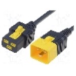 Cablu alimentare AC, 2m, 3 fire, culoare negru, IEC C19 mama, IEC C20 tata, SCHURTER - 6051.2047