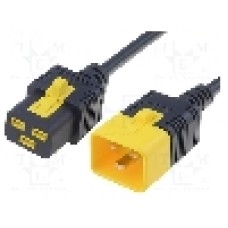 Cablu alimentare AC, 2m, 3 fire, culoare negru, IEC C19 mama, IEC C20 tata, SCHURTER - 6051.2047