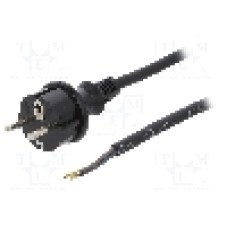 Cablu alimentare AC, 2m, 3 fire, culoare negru, cabluri, CEE 7/7 (E/F) mufa, SCHUKO mufa, PLASTROL - W-97207
