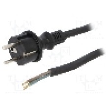 Cablu alimentare AC, 2m, 3 fire, culoare negru, cabluri, CEE 7/7 (E/F) mufa, SCHUKO mufa, PLASTROL - W-97212
