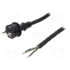 Cablu alimentare AC, 2m, 3 fire, culoare negru, cabluri, CEE 7/7 (E/F) mufa, SCHUKO mufa, PLASTROL - W-97217