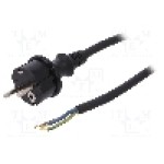 Cablu alimentare AC, 2m, 3 fire, culoare negru, cabluri, CEE 7/7 (E/F) mufa, SCHUKO mufa, PLASTROL - W-97270
