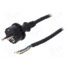 Cablu alimentare AC, 2m, 3 fire, culoare negru, cabluri, CEE 7/7 (E/F) mufa, SCHUKO mufa, PLASTROL - W-97270