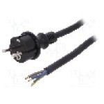 Cablu alimentare AC, 2m, 3 fire, culoare negru, cabluri, CEE 7/7 (E/F) mufa, SCHUKO mufa, PLASTROL - W-97275