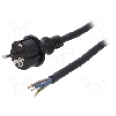 Cablu alimentare AC, 2m, 3 fire, culoare negru, cabluri, CEE 7/7 (E/F) mufa, SCHUKO mufa, PLASTROL - W-97275