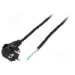 Cablu alimentare AC, 2m, 3 fire, culoare negru, cabluri, CEE 7/7 (E/F) ştecar in unghi, LIAN DUNG - 