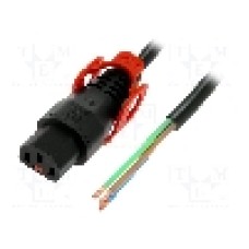 Cablu alimentare AC, 2m, 3 fire, culoare negru, cabluri, IEC C13 mama, IEC LOCK - IEC-PC1632