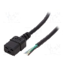 Cablu alimentare AC, 2m, 3 fire, culoare negru, cabluri, IEC C19 mama, LIAN DUNG - 