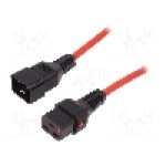 Cablu alimentare AC, 2m, 3 fire, culoare roşu, IEC C19 mama, IEC C20 tata, IEC LOCK - IEC-PC1402