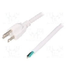 Cablu alimentare AC, 3.5m, 3 fire, culoare alb, cabluri, NEMA 5-15 (B) mufa, LIAN DUNG - 