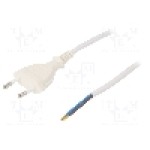 Cablu alimentare AC, 3m, 2 fire, culoare alb, cabluri, CEE 7/16 (C) mufa, PLASTROL - W-97147