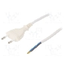 Cablu alimentare AC, 3m, 2 fire, culoare alb, cabluri, CEE 7/16 (C) mufa, PLASTROL - W-97147